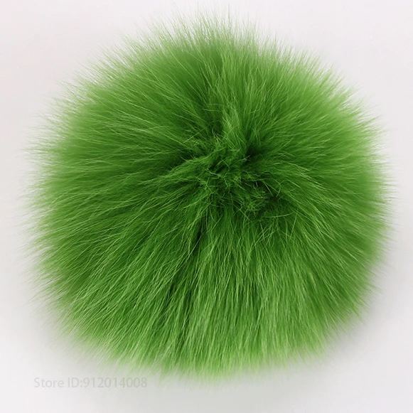 Fox Fur Pompoms for Hats DIY Fluffy Real Fur Pom Pom Balls Accessories with  Button Natural