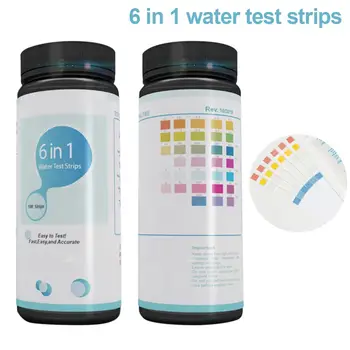 

6 in 1 Pool Test Strips Swimming Pool Spa Testing Strips Multifunctional Test Paper Strips for Pond Aquarium Tub Drinking Water