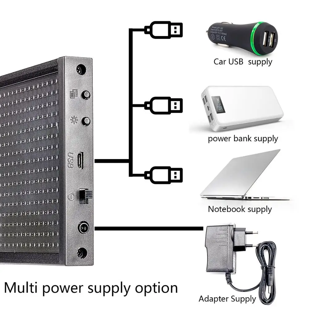 Светодиодная вывеска P5 WIFI зеленая подсветка WiFi / USB|led pixel|pixel ledsmart pixel |
