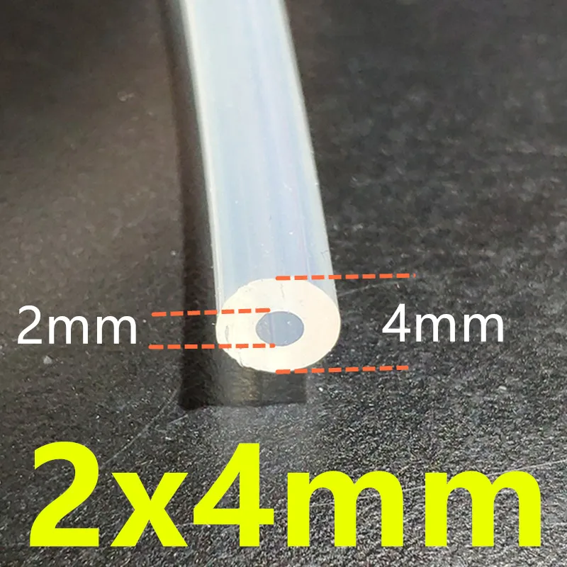 1 Meter Food Grade Transparent Silicone Tubing - 0.5mm to 12mm Diameter Range