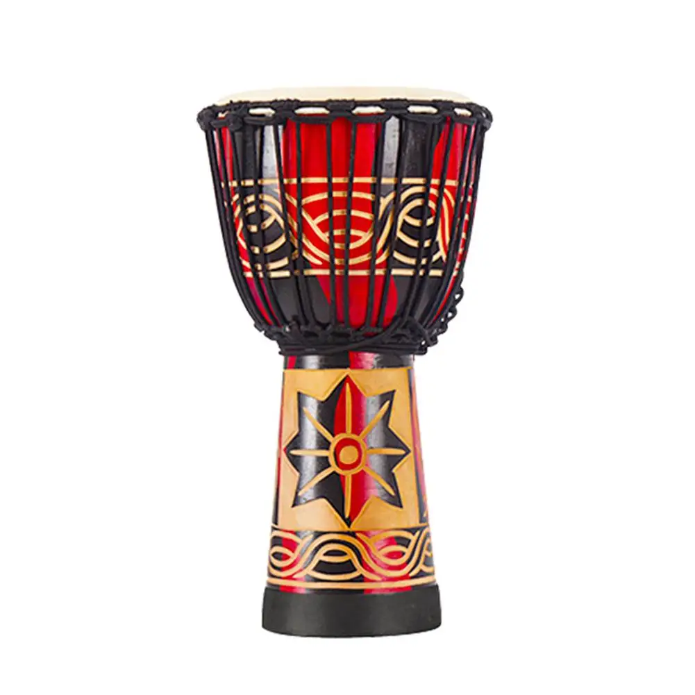 Барабан Африканский барабан ручная роспись Djembe из красного козьего дерева для