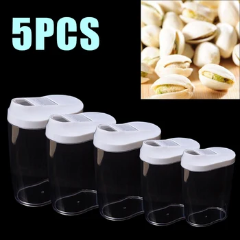 

0.3-1.5L Kitchen Food Storage Box Set Transparent Sealing Dry Fruit Storage Container Boxes for Kitchen Food Storage Supplies 5x