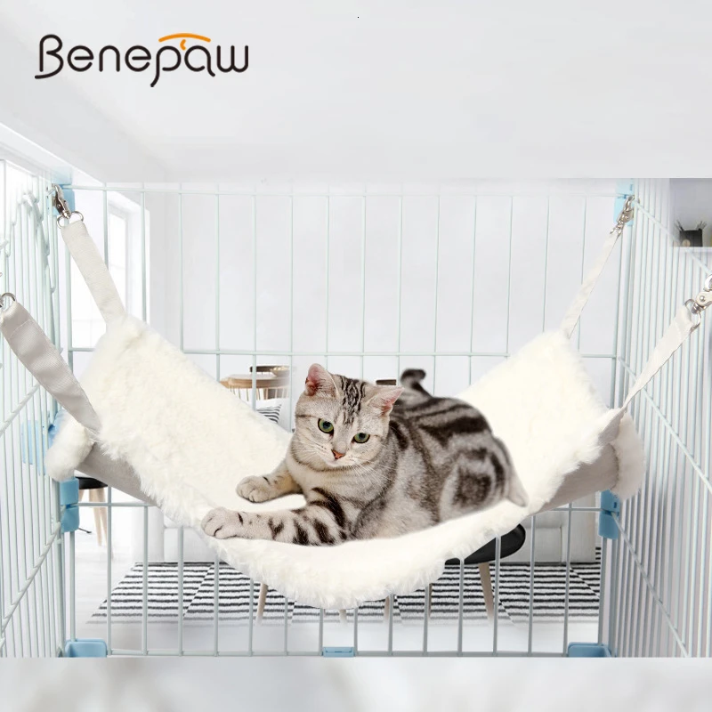 Benepaw качественный двусторонний замшевый гамак для кошек, Осень-зима, уютная клетка для питомца котенка, подвесная кровать, легко крепится, стоит до 15 кг