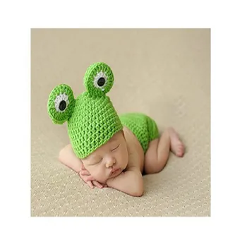 

Hot Sales Baptism Baby Handmade Photography Clothing Baby Clothes Frog Set M4