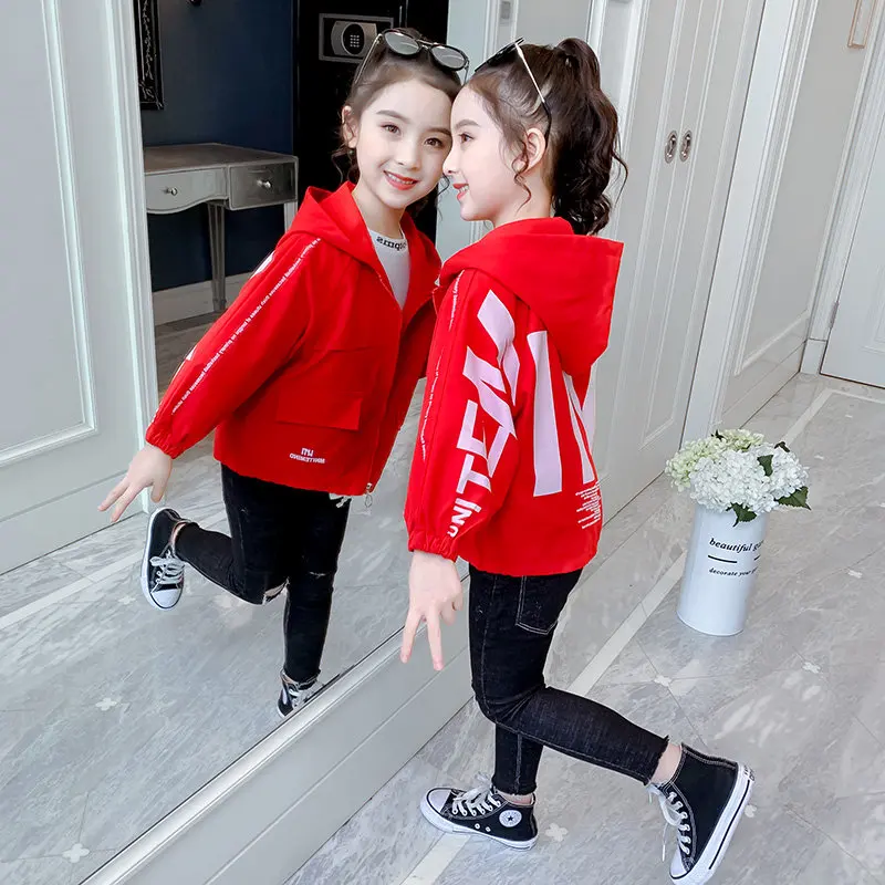 

Toddler Casual Coats 2020 New Style Baby Girl Spring Autumn Clothes Letters Printing Long Sleeve Coats Kids New Fashion Jackets