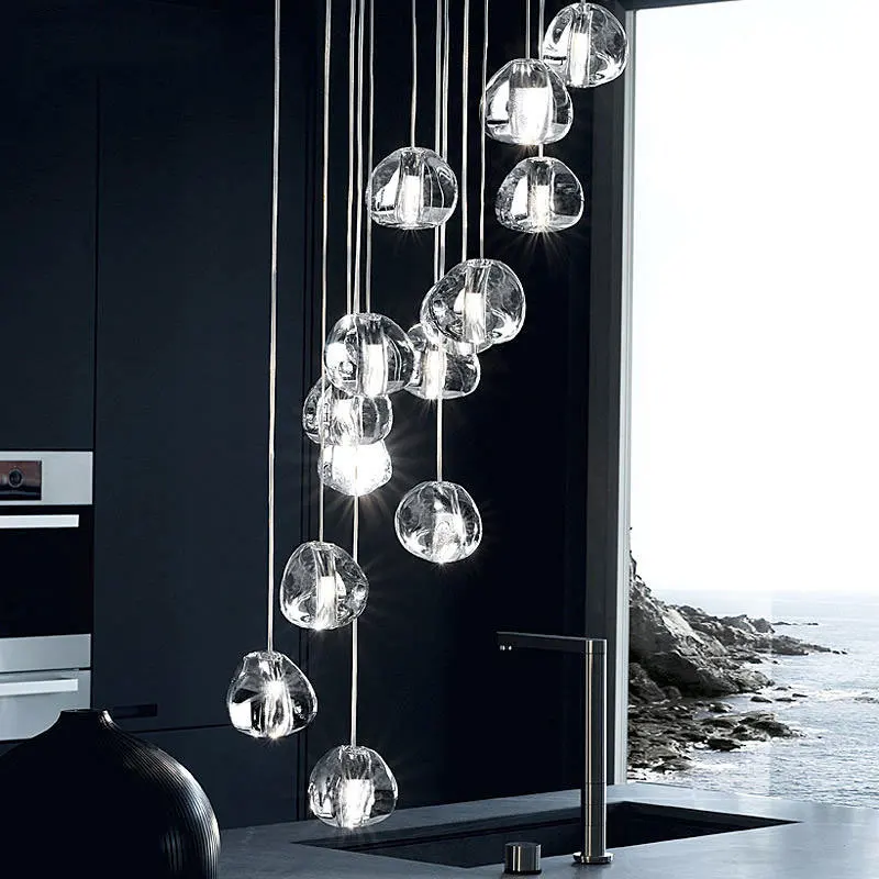 Modern Crystal Ball Chandelier Lighting Staircase Lamp Living Room Bedroom Decor Chandeliers Kitchen Island Indoor Light Fixture | Лампы и