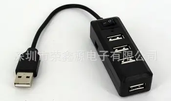 

200pcs External 4 Ports USB Hub USB2.0 On/Off Switch Splitter High Speed for Windows for Vista 7 for Mac OS 9.1 USB2.0 Hubs