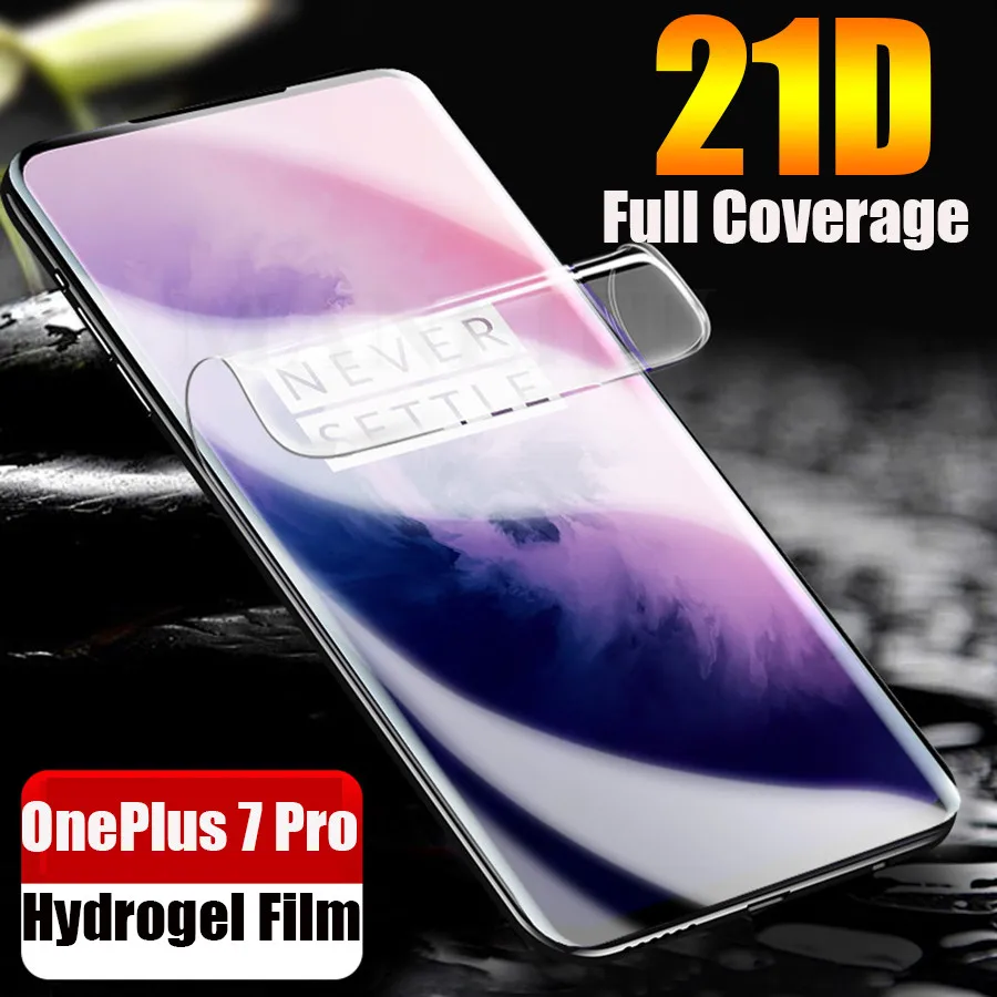 Передняя+ задняя 21D Защитная пленка для экрана премиум класса для Oneplus 7 7T Pro 6T 1+ 6T Прозрачная мягкая Гидрогелевая пленка из ТПУ Oneplus 5T 5 3T