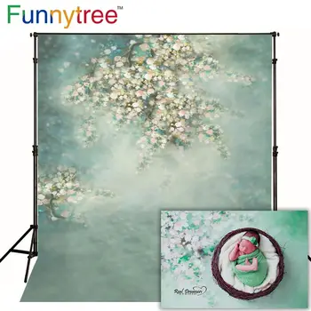 

Funnytree photography backdrops pale blue flower photo studio background baby shower wedding photocall boda photozone photophone