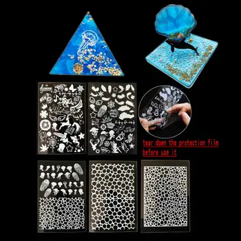 

1pc Transparent Films Water Wave Jellyfish Stuff UV Resin Jewelry Decor DIY Craft Tools Epoxy Resin Molds Pendant Fillings