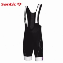 Santic мужские утепленные мягкие велосипедные шорты на лямках 4D для езды на велосипеде, гелевые штаны для езды на велосипеде, мужские триатлонные трико для MTB велосипеда