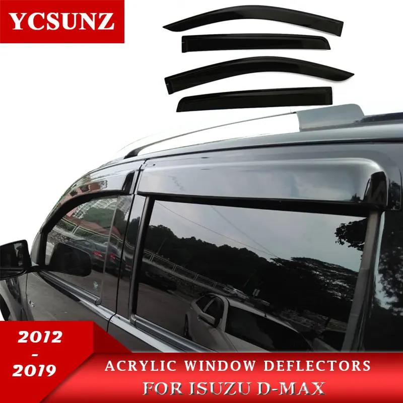 Дефлектор окна двери щит аксессуар для ISUZU D-MAX 2012 2013 черный дождь окно козырек Ycsunz
