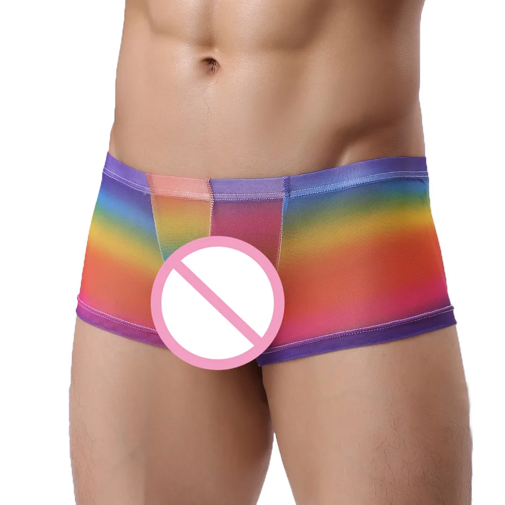 Прозрачные трусы сексуальное нижнее белье для мужчин трусы-боксеры интимная