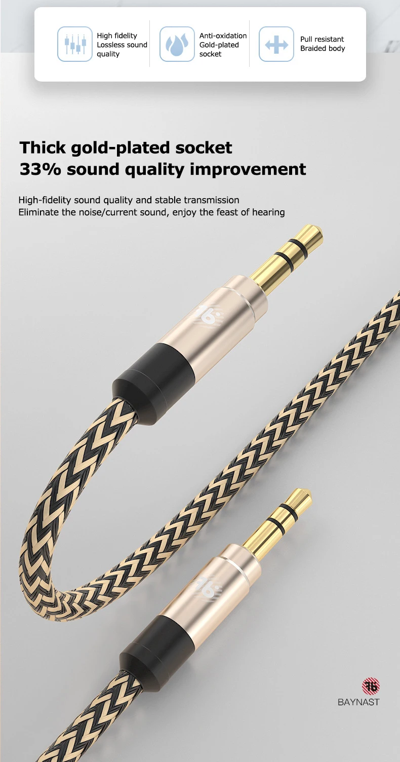 White0.5m 3.5mm 0.5M 1M 2 M Jack Micro Répartiteur de Câble Audio