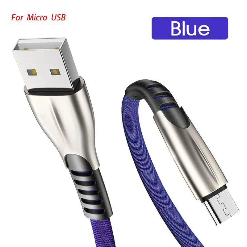 Кабель Micro USB 1 м кабель для быстрой зарядки USB для samsung S6 S7 для Xiaomi 4X LG Tablet Android мобильный телефон usb зарядка - Цвет: Blue