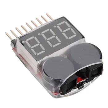 

5 pcs/lot Voltage monitor 3.7-30V 1-8S Lipo/Li-ion/Fe Battery Voltage 2IN1 Tester Low Voltage Buzzer Alarm