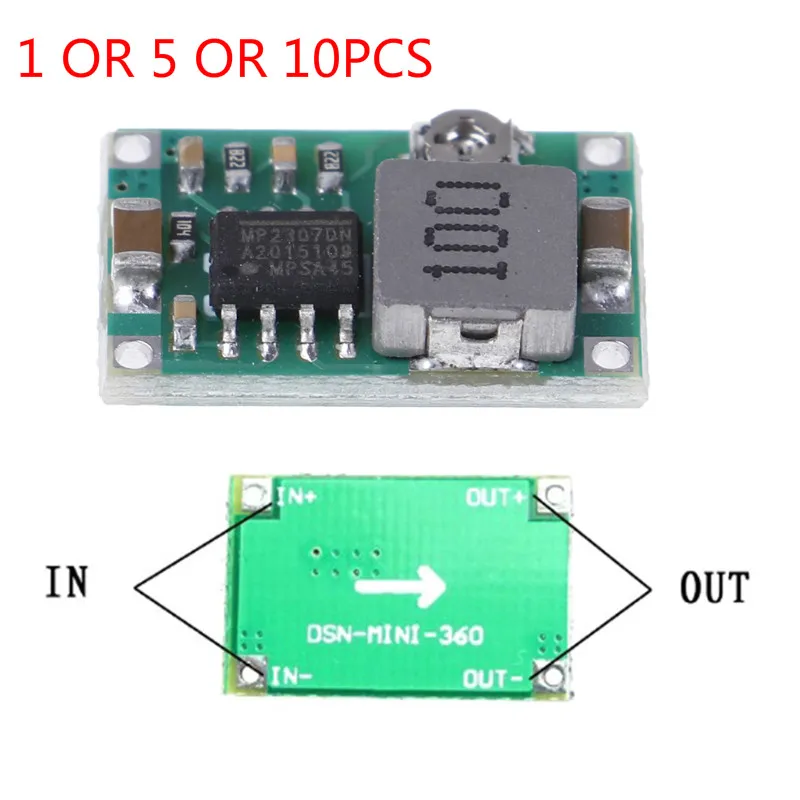 

1pcs/ 5pcs/10pcs 3A Mini Dc-dc Step Down Converter Volt Regulator 5v-23v To 3.3v 6v 9v 12v 340khz