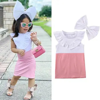 

Toddler Baby Girl Dress Summer Sleeveless Ruffles Tutu Dress 2020 New Children Pageant Party Gown Clothes 6M-5Y