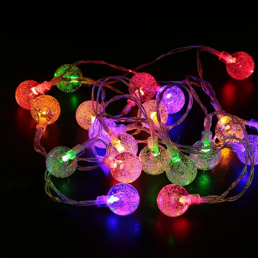 2M 20 LED Crystal Bubble Ball Light String Christmas Halloween Decoration