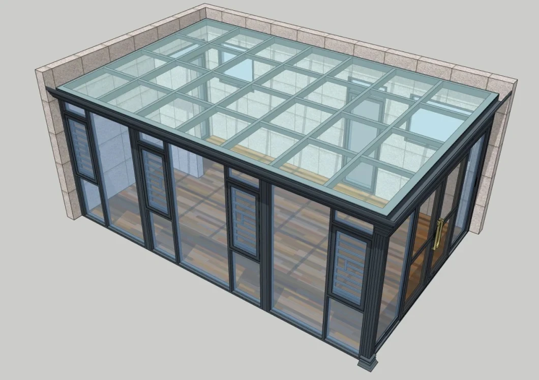 Aluminum Alloy Cover Frame Modern Glass Houses Veranda Sunroom With Tempered Glass winter garden
