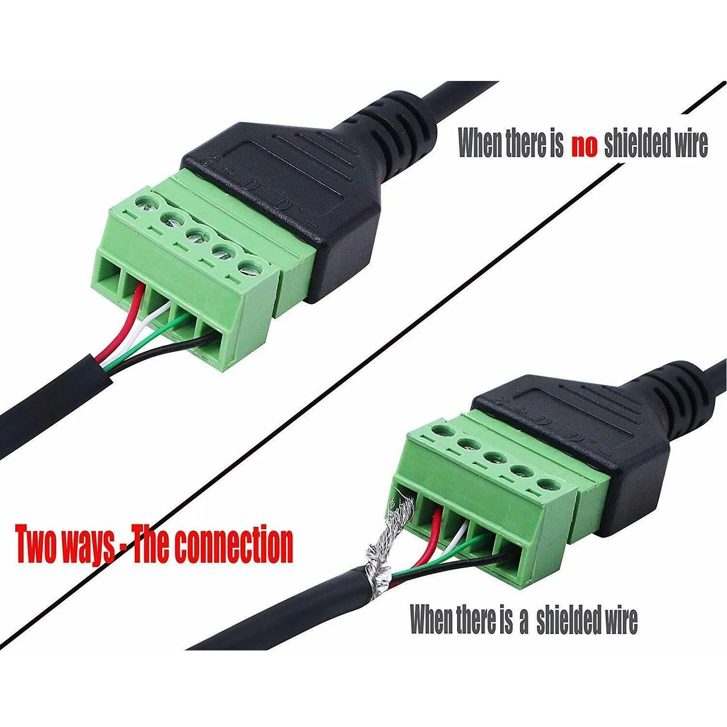 1 шт. Micro USB 5 Pin 2,0 Женский до 5 Pin винтовой разъем с щит пайки Терминал штекер Кабель-адаптер шнур 30 см/1 фут