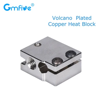 

GmFive Volcano Heater Block Plated Copper PT100 Heated Block For E3D Volcano Hotend BMG Extruder Titan 3D Printer Parts New