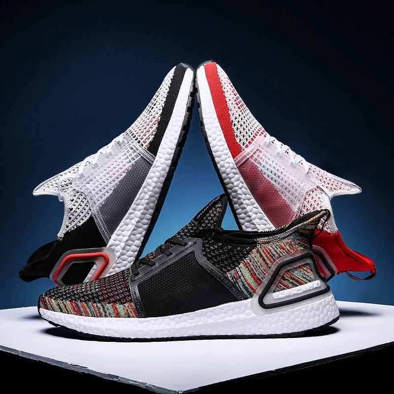 Дизайн, черные мужские кроссовки для бега, Ultraboost Sole Flyknit, кроссовки, обувь для мужчин, zapatillas hombre deportiva