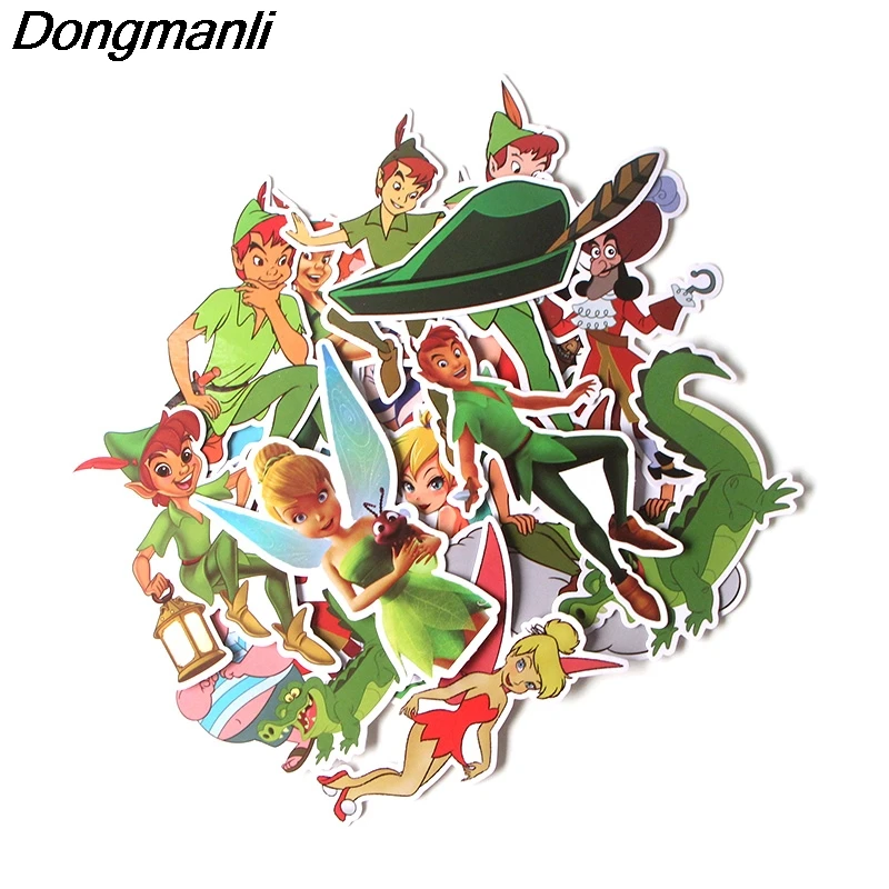 

PC76 19 Pcs/set Peter Pan Scrapbooking Stickers Decal For for Guitar Laptop Luggage Car Fridge Graffiti Sticker