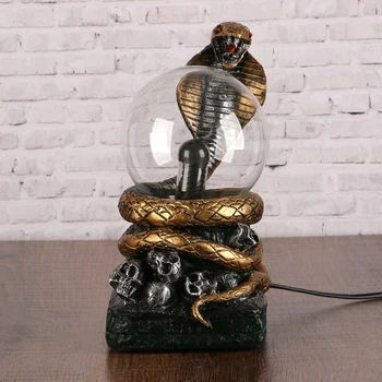 

Plasma ball polystone "Cobra" gold 21x13x10.5 cm