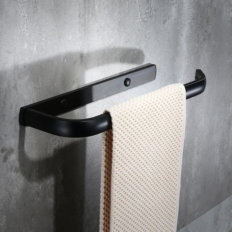 

Black And White with Pattern Alumimum Towel Ring European Style Bathroom Hotel Towel Rack Towel Ring Vintage Bathroom Towel Rod
