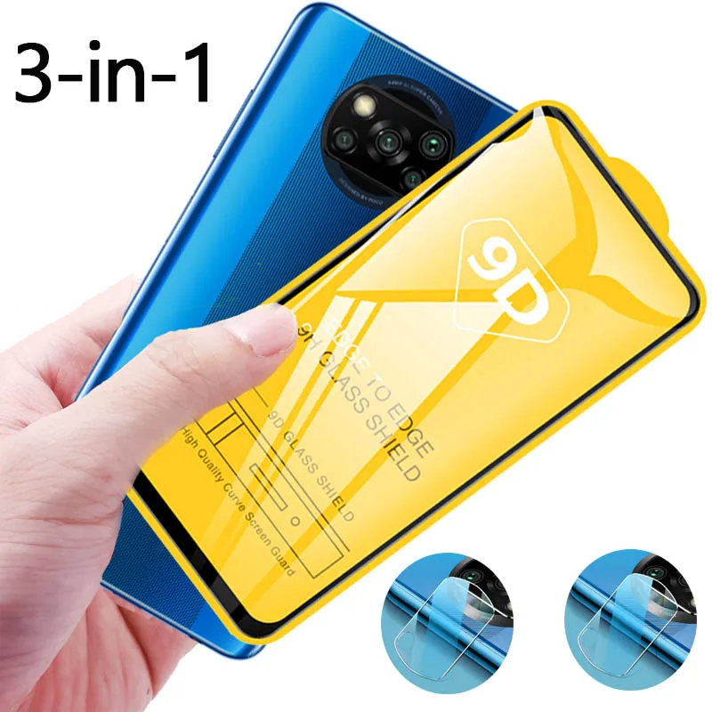 1+2 camera glasses poco x3 Screeen Protector pocophone nfc xiomi f 2 pro Tempered Glass f2 pelicula | Мобильные телефоны и