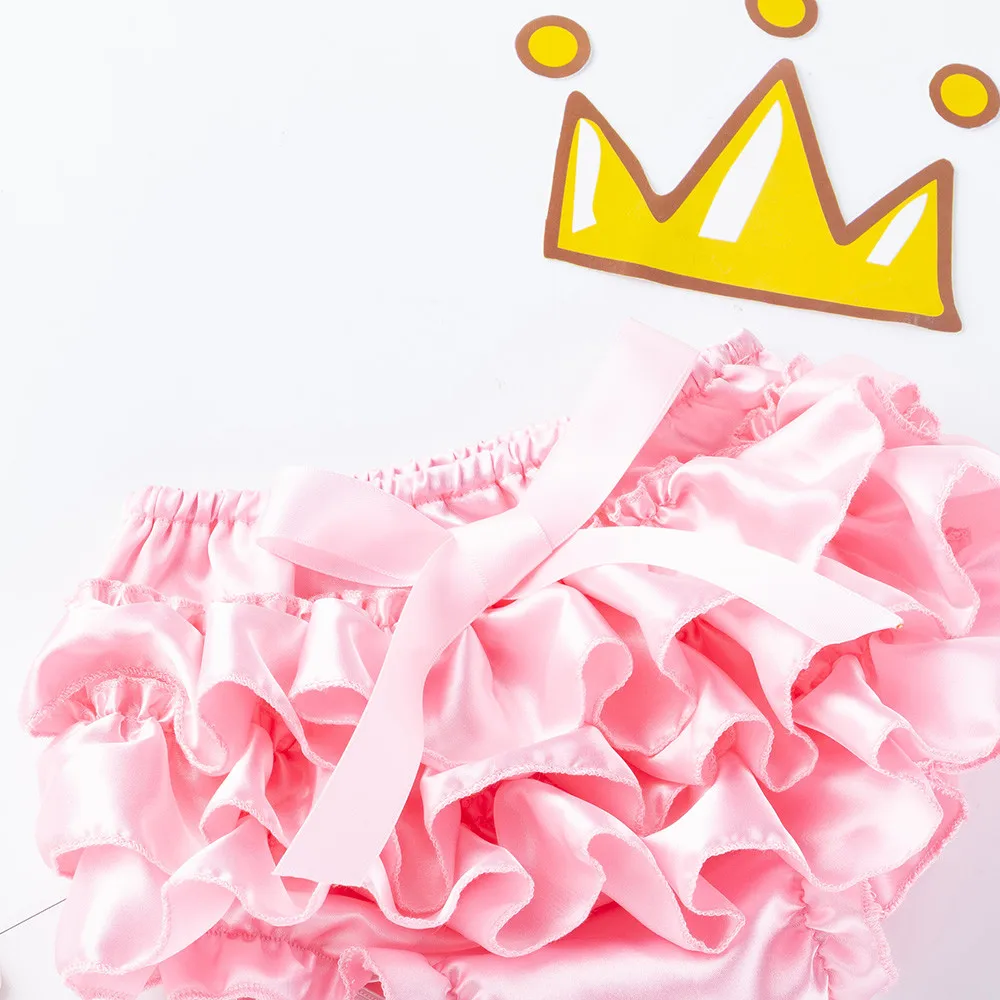 Cute Bowknot Ruffle Bloomer Nappy Underwear Panty Diaper Toddler Baby Infant Girl kid white colour short pants broekjes jongen