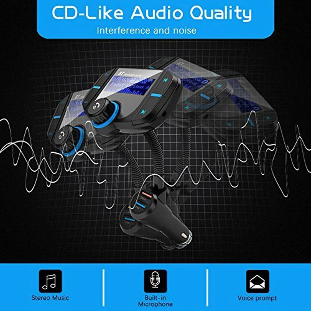 Bluetooth FM передатчик в музыкальный плейер в машине беспроводной двойной зарядное устройство usb громкой связи вызова