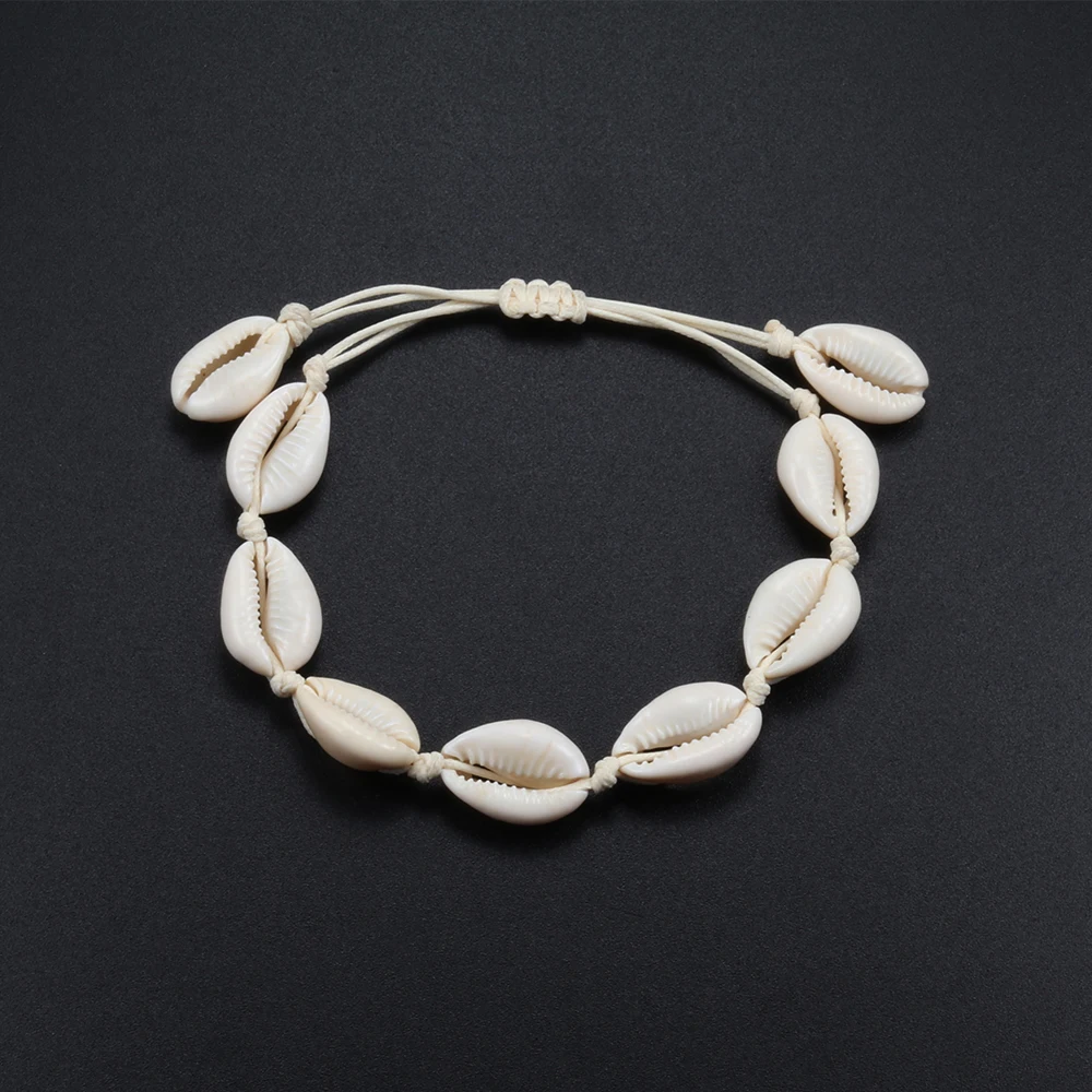 Bohemian Women Bracelets Anklets Natural Shell Conch Chain Braided Rope Foot Barefoot Anklet Girl Jewelry Ladies Gift Handmade rope bracelet handwoven bracelet