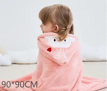 Детское банное полотенце; накидка для маленьких девочек; Зимний Теплый Мягкий впитывающий банный халат для малышей; банный Халат - Цвет: Серый