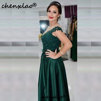

Elegant Green Evening Dresses Sleeveless A-Line Dubai Saudi Arabic Lace AppliquesLong Prom Gowns Customsized Formal Occasion