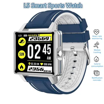 

L5 300mAh Polymer Lithium Ion Smart Bracelet Health Heart Rate Monitoring Information Reminds Sports Tracking 1.4in Screen Watch