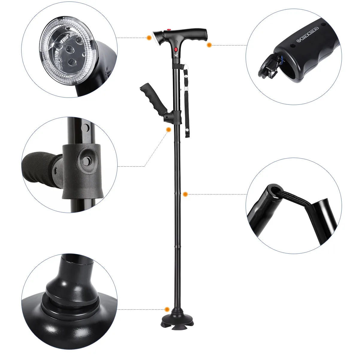 

Folding Cane LED Walking Lightweight Cane Great Gifts for Mothers Fathers the Elder