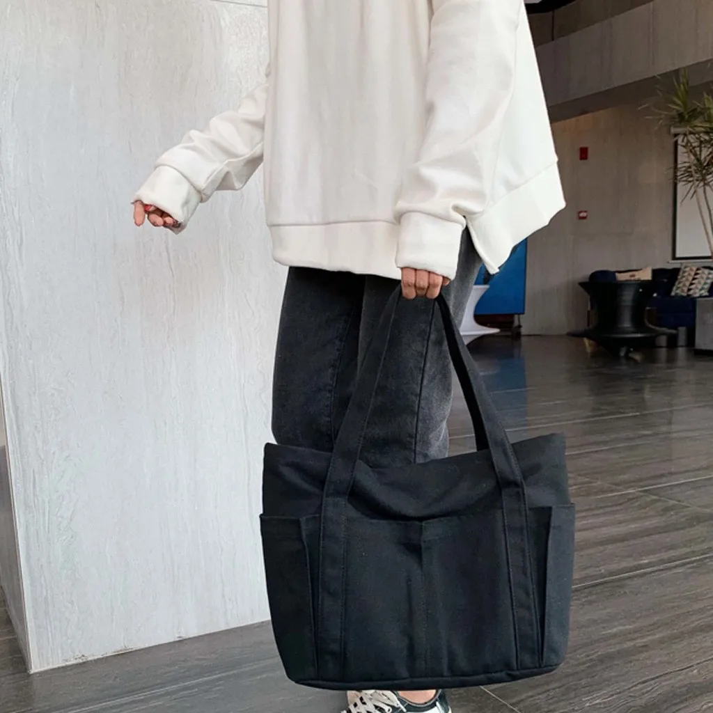 Женская портативная Холщовая Сумка на одно плечо Модные дорожные сумки Повседневная простая сумка-мессенджер Большая вместительная сумка 30H