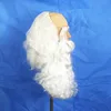 Peluca de Santa Claus y barba pelo sintético corto Cosplay pelucas para hombres accesorios de pelo blanco de Santa barba para regalo de Navidad ► Foto 2/6