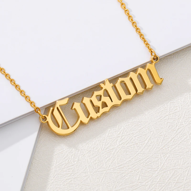 custom old english name necklace 