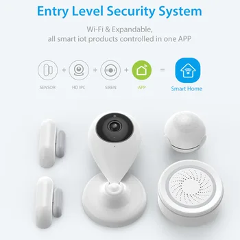 

TUYA WiFi Smart Video Alarm Kits Include an IP Camera/A Motion Sensor/Two Contact Sensors and a Siren Alarm EU Plug