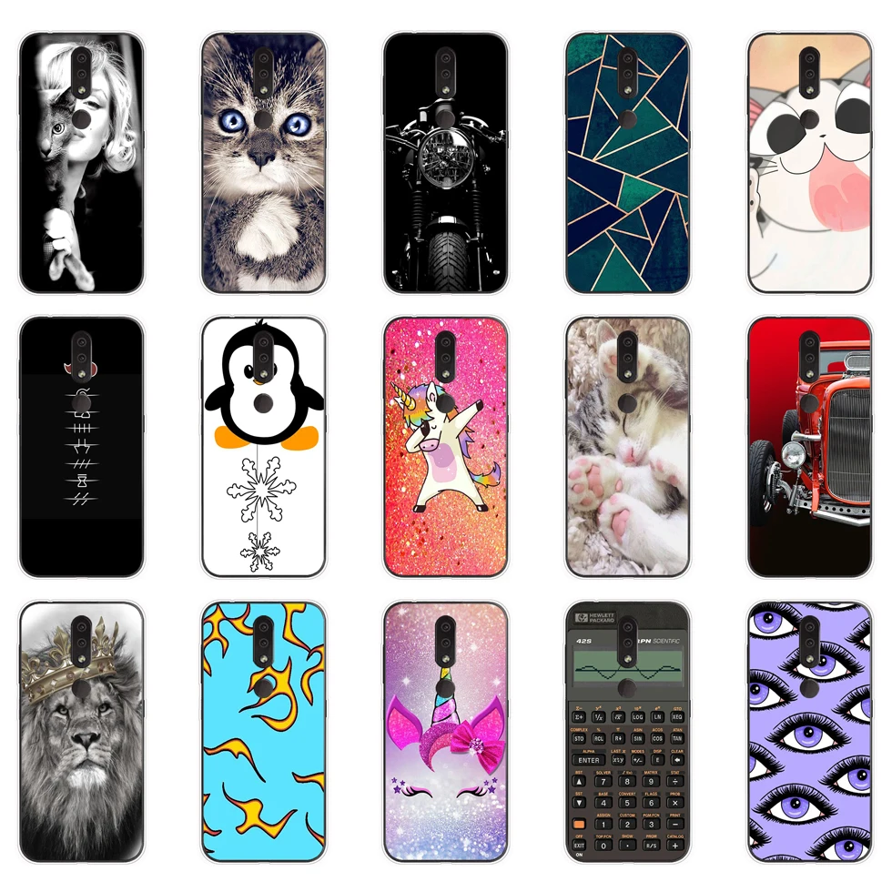Para Nokia 4,2 suave funda de silicona tpu carcasa del teléfono a prueba de golpes a prueba de Coque parachoques lindo perro cat 7