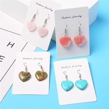 

Crystal Heart Drop Earrings for Women Jewelry Heart Red Watermelon Stone Earrings Gems Stone Eardrop Danglers Jewelry Gifts