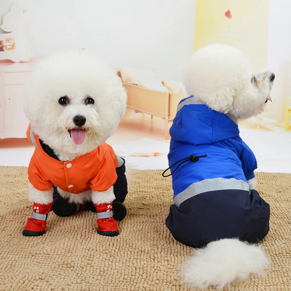 Кофта с капюшоном для домашнего животного Одежда для маленького большого автоматический поводок для собак четыре фута пальто куртка Домашние животные Щенок собака открытый светоотражающий полосатый пальто товары для домашних животных