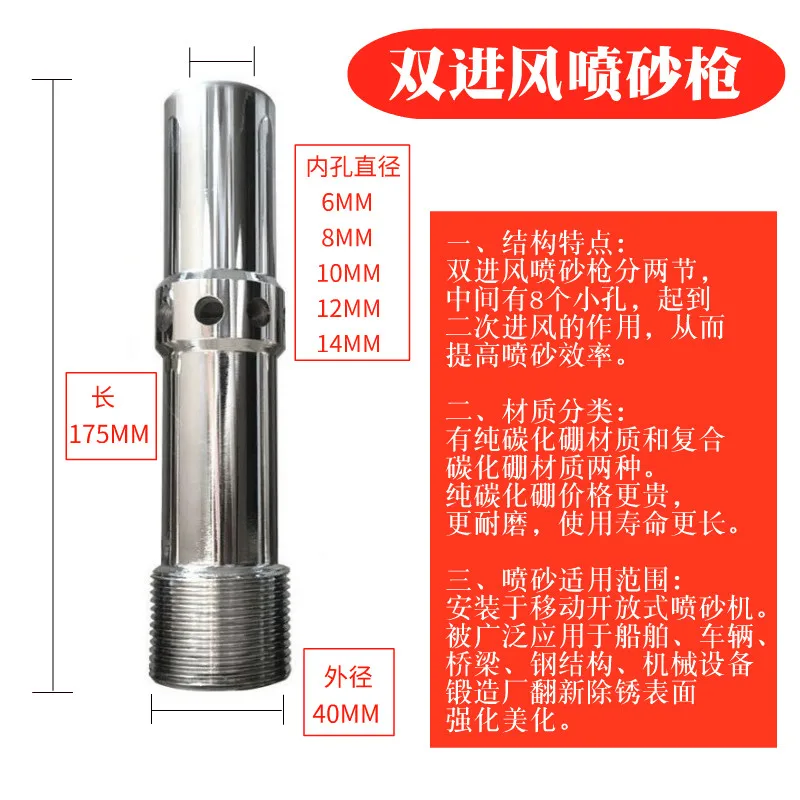 

Sandblasting Gun Head Sand Blasting Machine Accessories Double Inlet Air Blasting Gun Single Wind Blasting