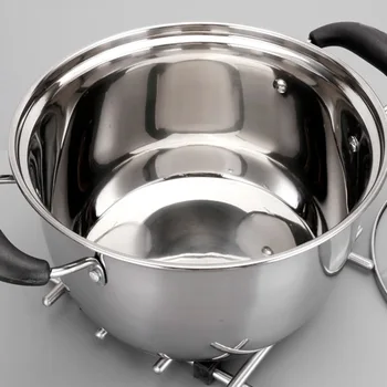 

Stainless steel soup pot double ear arc cooker gas furnace induction cooker suitable for Korean pot soup