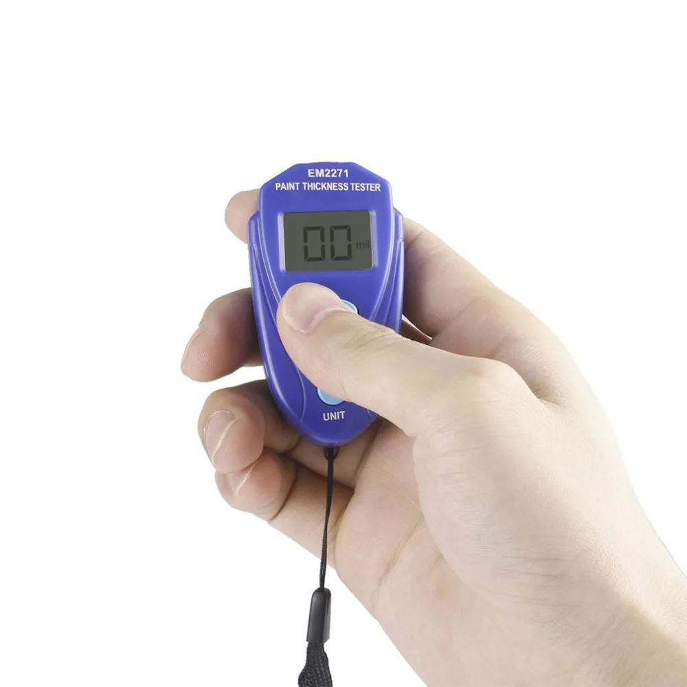 

Mini Paint Coating Thickness Gauge Coating Digital Painting Thickness Meter LCD Automotive Data Hold Car Tester EM2271 Sale