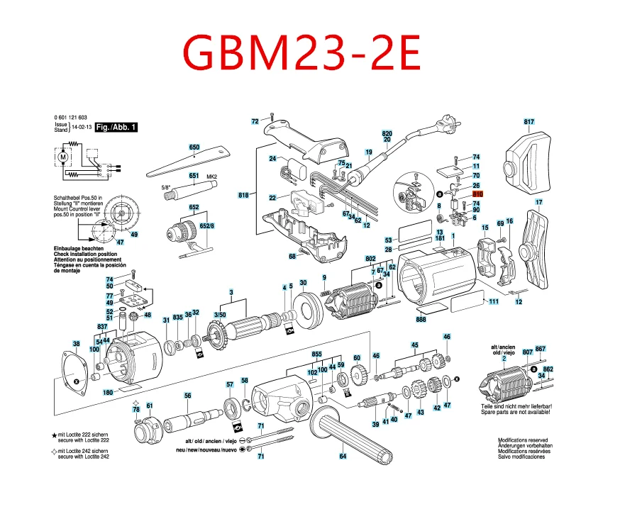 Переключатель для BOSCH GRW11E GSB90-2E GBM16-2E GBM23-2E DRM23/13 GBM16-2RE 1607200075 аксессуары для электроинструментов