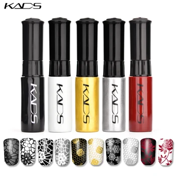 

5PCS Nail Stamping Polish Set Gold Silver Black White Red Nail Varnish Kit Nail Art Stamping Template Stencils Plates Nails